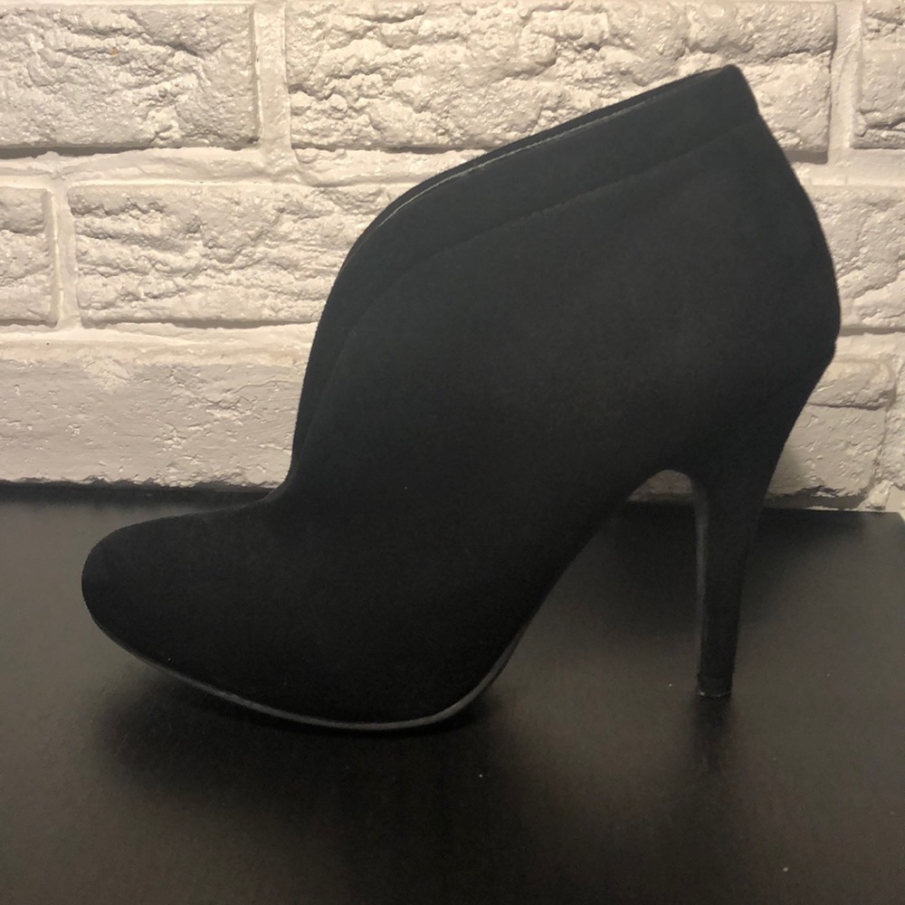Chelsee black faux suede Stiletto ankle booties